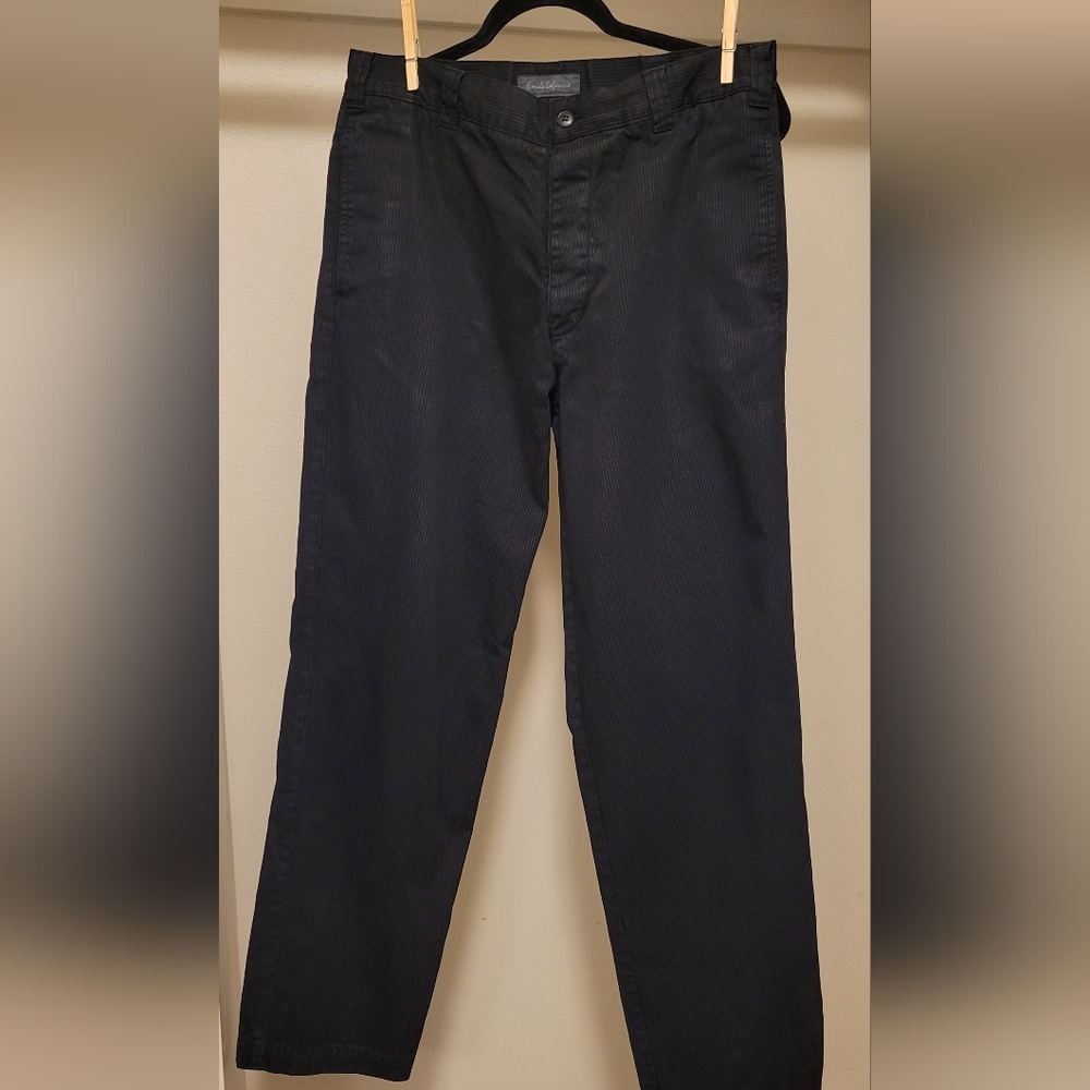 Emile Lafaurie Men's Black Pinstripe Pants